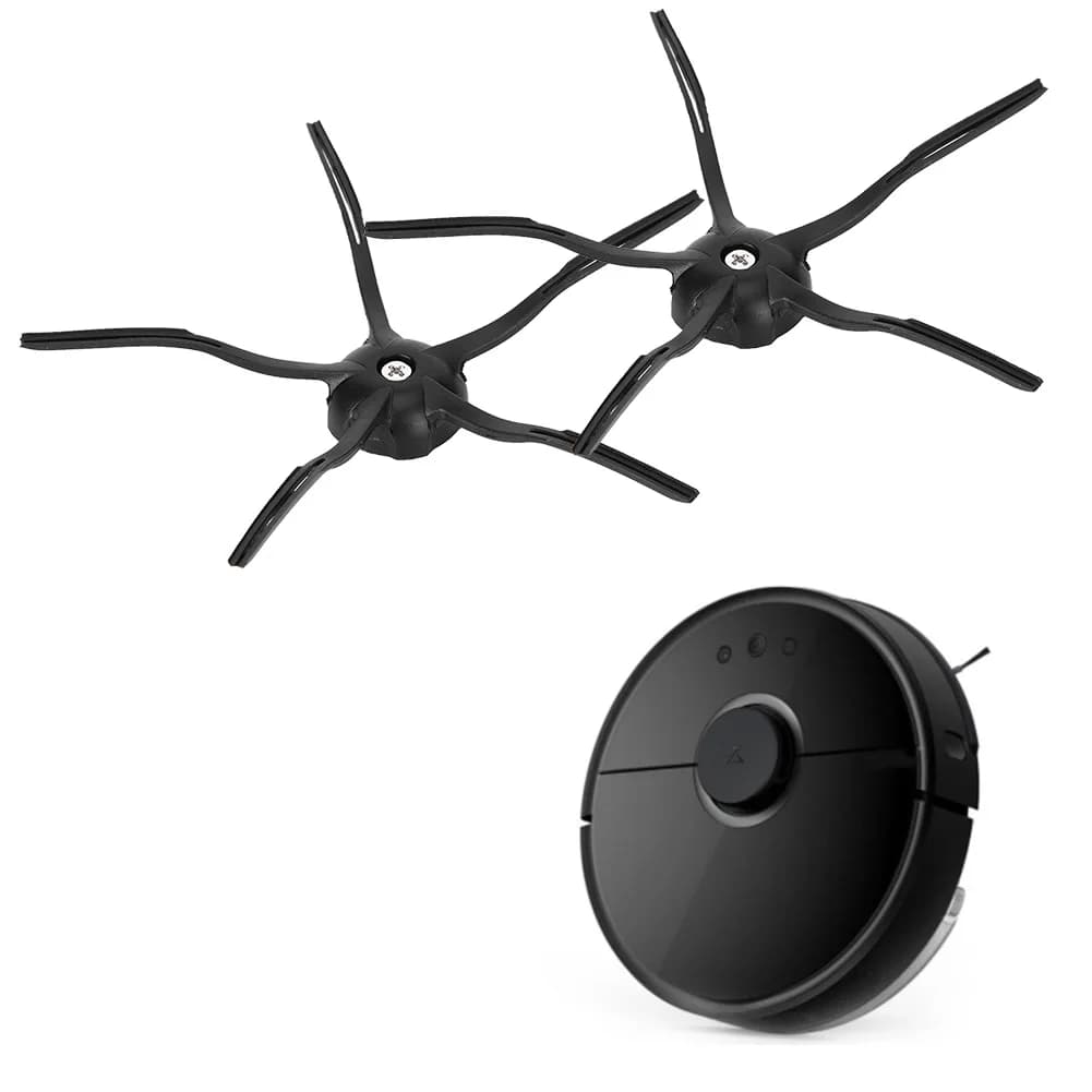 Accessorio di ricambio per spazzola laterale da 2 pezzi per XIAOMI Roborock S6 S5 E35 E2 Robot spazzante nero