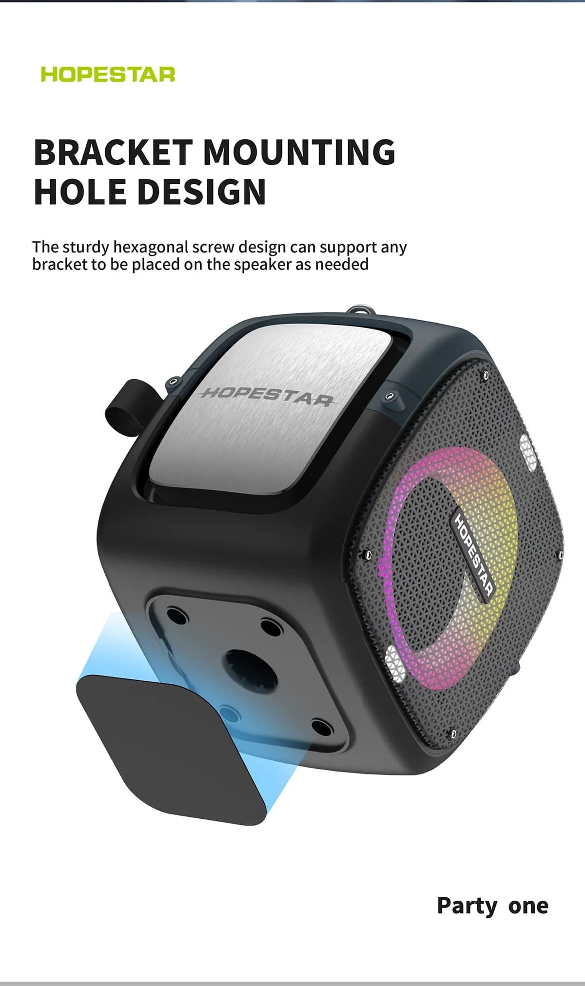 HOPE STAR PARTYONE 80W Macchina per Karaoke per Adulti e Bambini, Altoparlante Portatile con 2 Microfoni Wireless per Canto all'Aperto e Feste in Casa