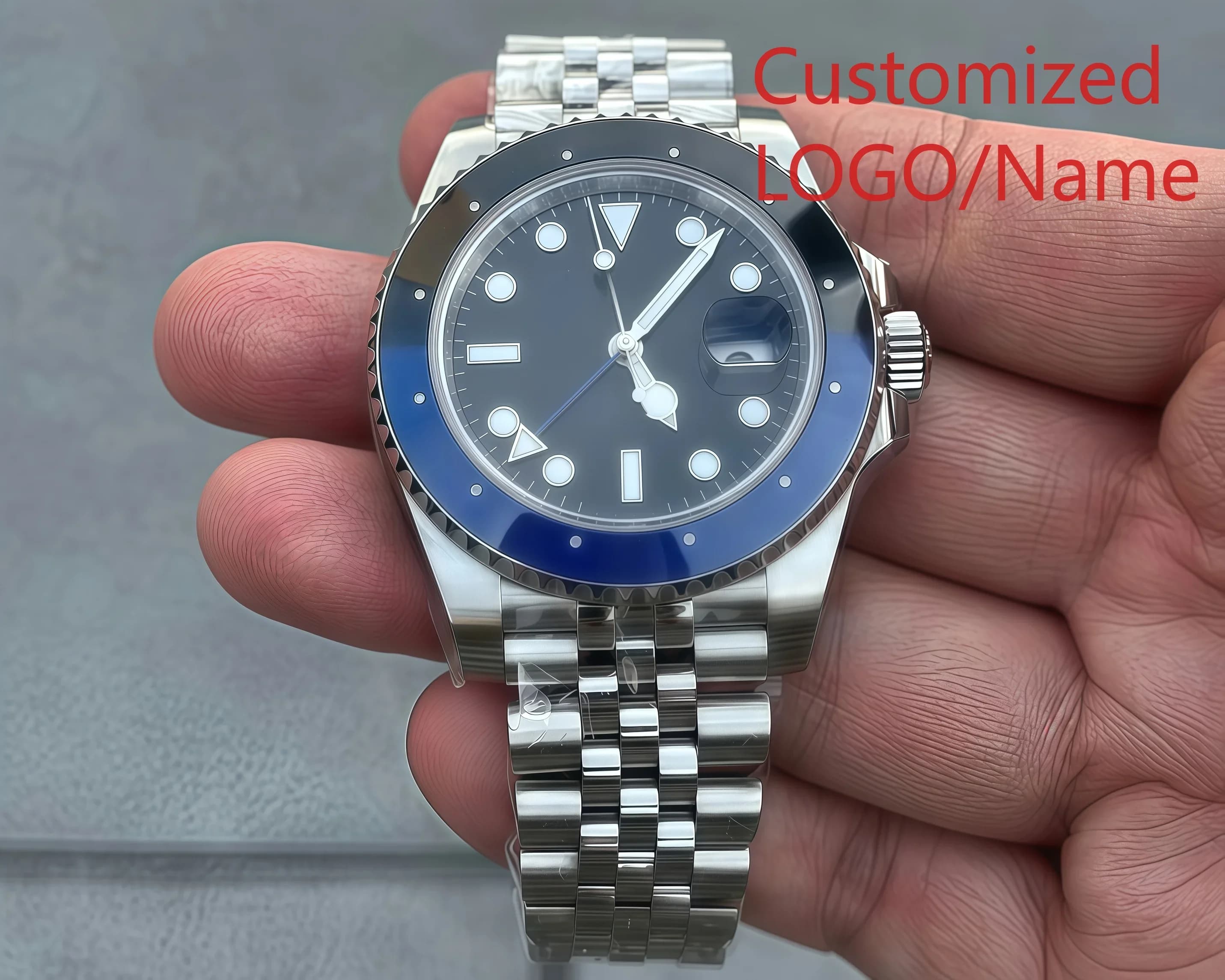 A186. Store 40 mm Men's Automatic Mechanical Watch, Sapphire Crystal, Stainless Steel, Full-Featured Customized Watches
