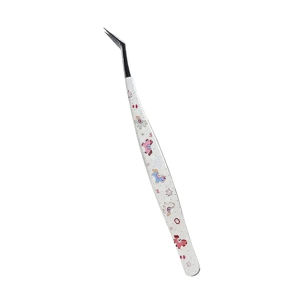 High Accuracy Antistatic Stainless Steel Curve Grips for Extension Eyelashes, Fin Chestnut Grips
