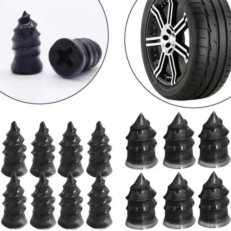 Kit Riparazione Pneumatici Sottovuoto: Chiodi, Viti e Patch per Riparazione Forature Tubeless, Attrezzi per Manutenzione Pneumatici Moto e Auto