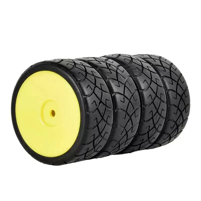 for RC model car 1/10 1/12 1/14 flat running tire combination 64mm rubber soft tire wear-resistant belt high-density sponge