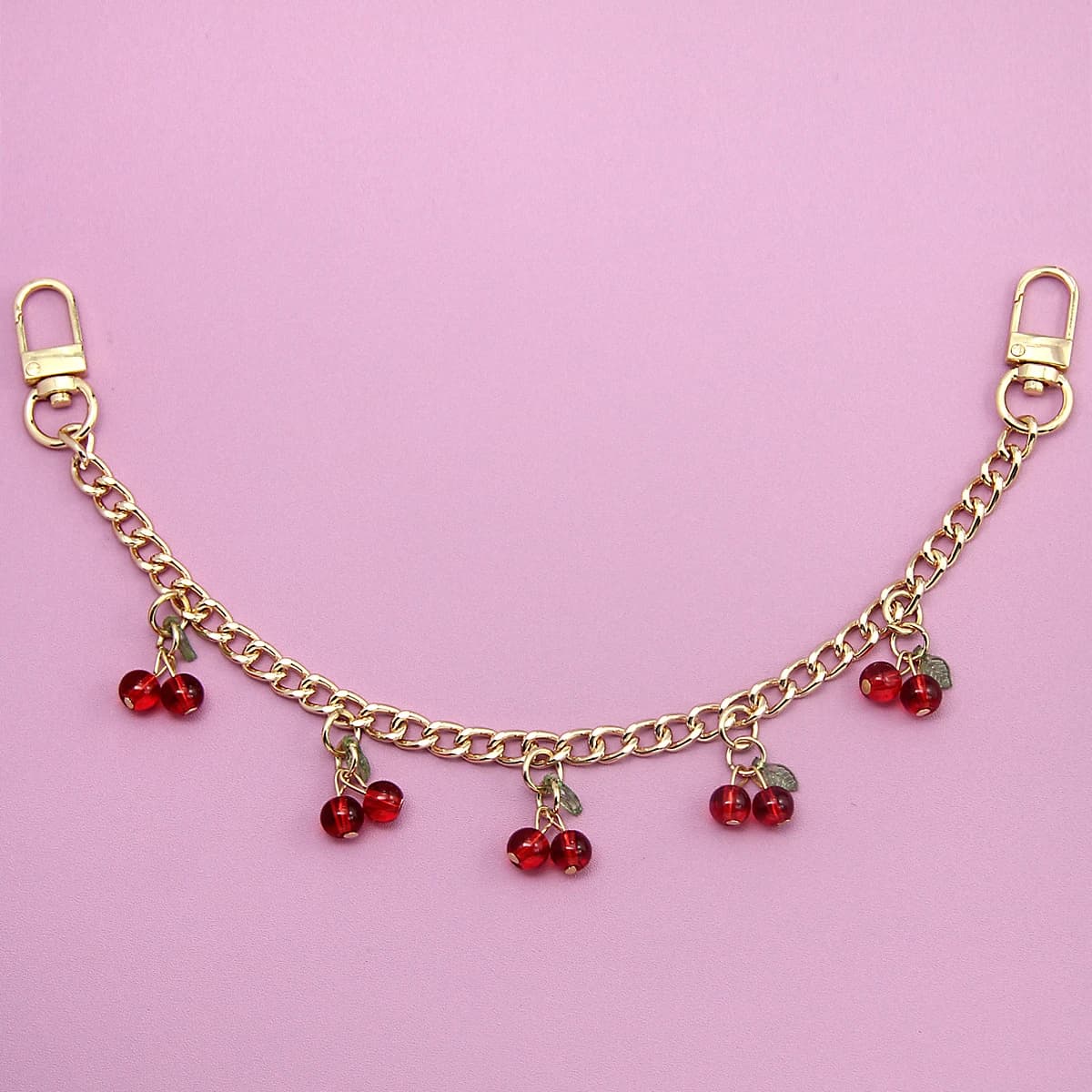 1 piece cute cherry acrylic lanyard, sweet girly bag with keychain, portable handbag, wallet, backpack decoration accessories.