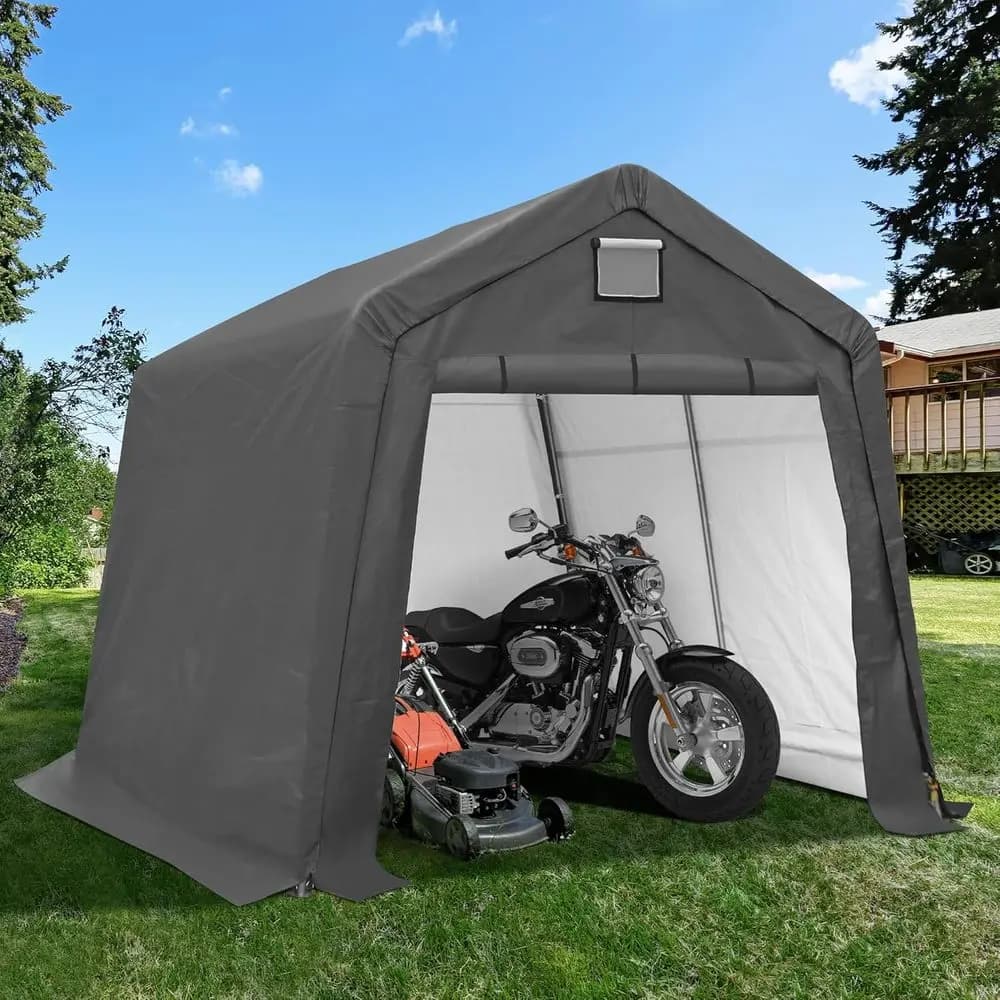 Capannone per Deposito Esterno 10x10 - Garage Portatile Resistente con Porta Avvolgibile per Veicoli e Motociclette