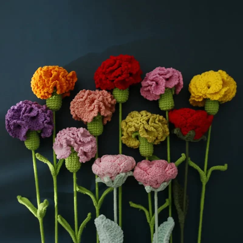 1 pcs creative handmade blonde flower crochet artificial plants finished ornaments creative decoration exquisite for mother's day