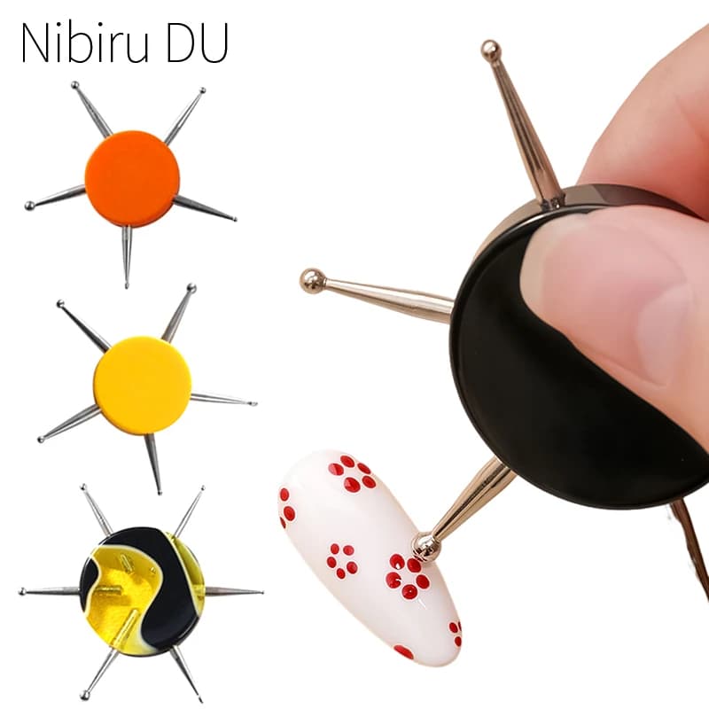 5/6 Testa Nail Art Punteggiatura Strumenti Disco Nail Design Strass Punteggiatura Penna Nail Point Drill Penne da disegno Accessori per manicure fai da te