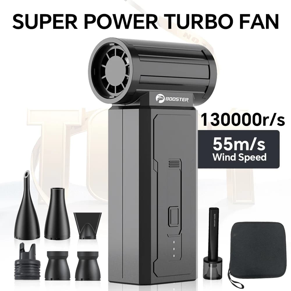 Ventilatore Turbo Senza Spazzole 130000RPM Potente Soffiatore d'Aria Velocità del Vento 55m/s Aspirapolvere per Auto/Tastiera/PC/Casa