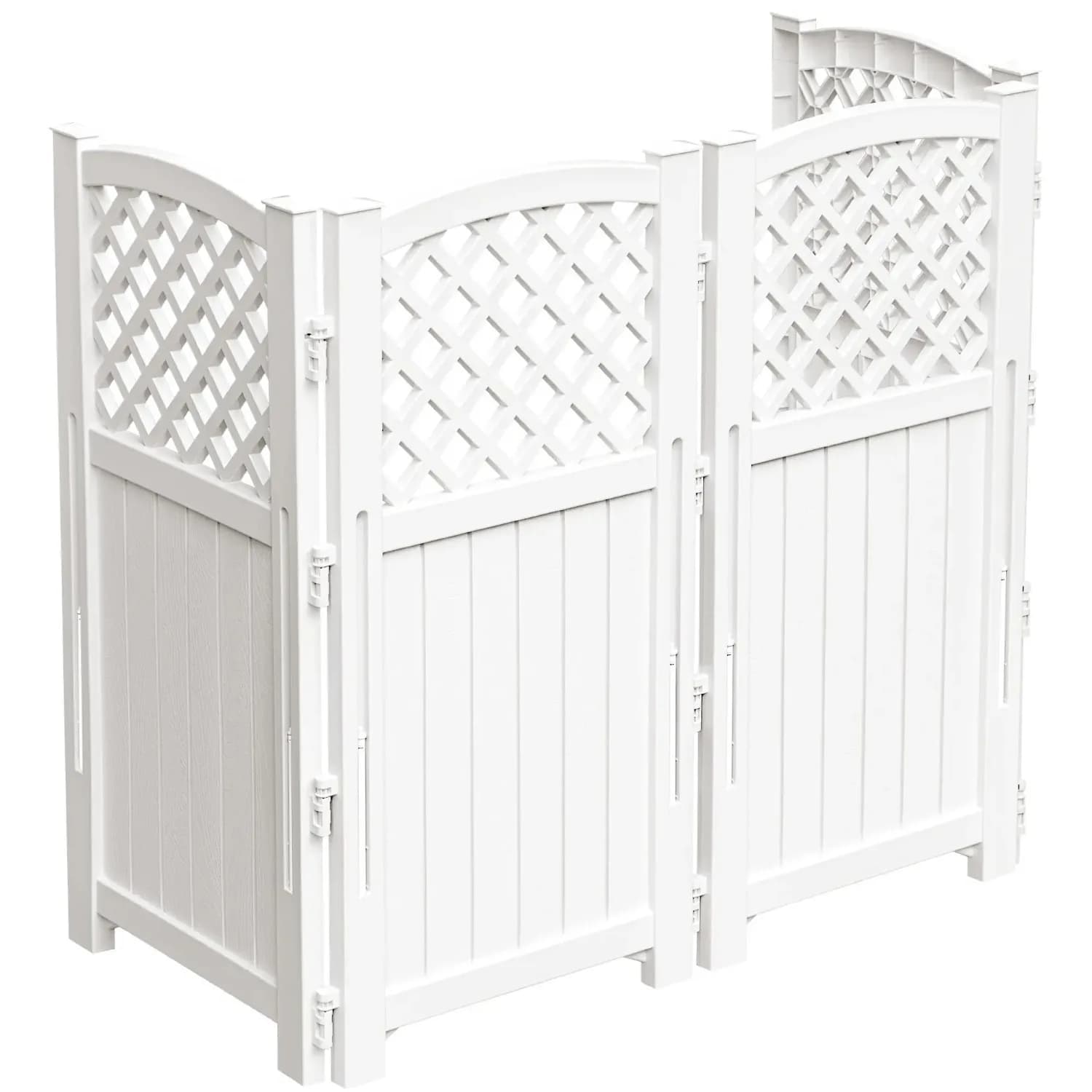 Resin Outdoor Privacy Fence, 4 Privacy Screen Panels | Air Conditioner Lattice Fence for Outside and Yard, Trash Can