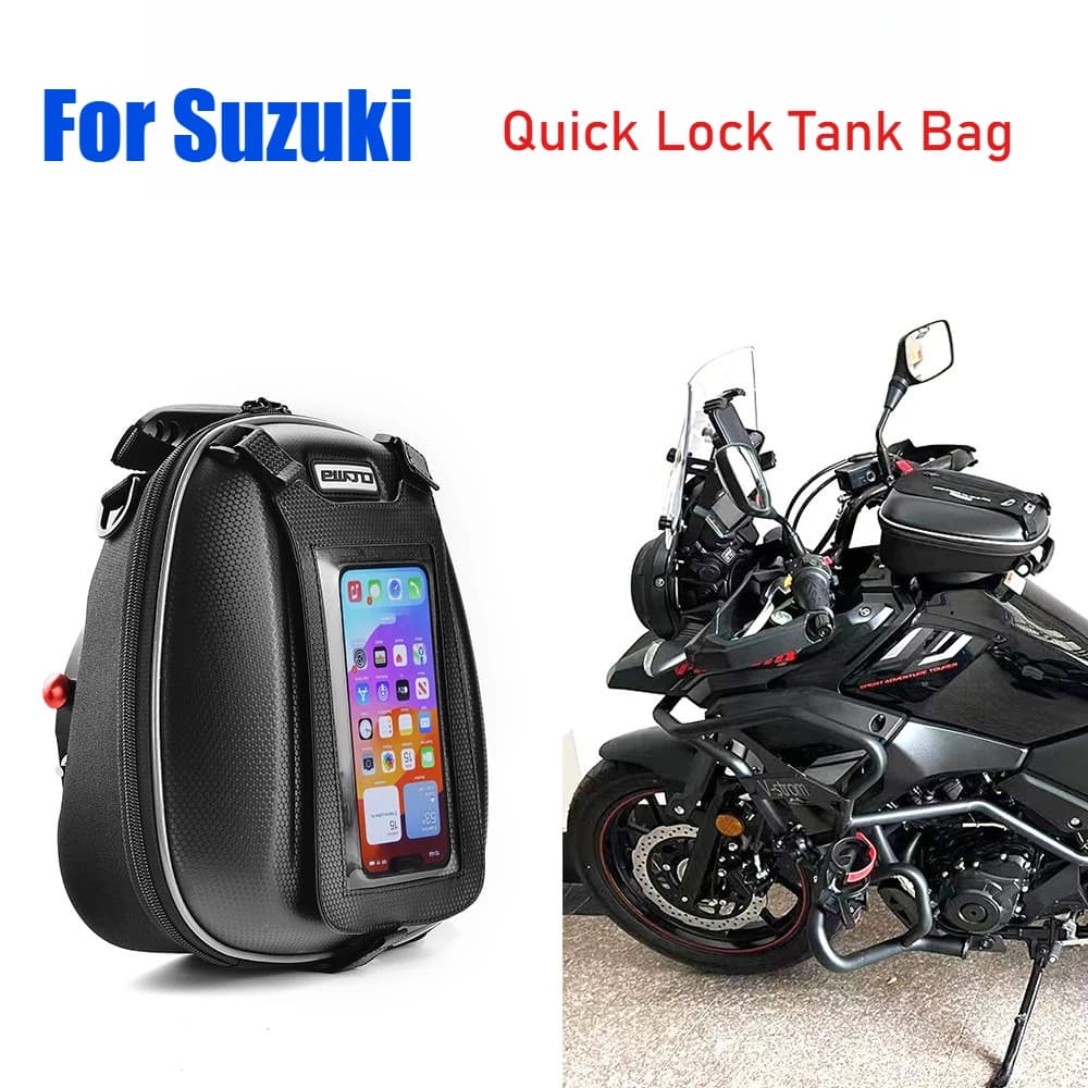 For SUZUKI HAYABUSA GSXS 750/1000 GSX-R GSR 600/750 GSX-S750 GSR600 GSF1250 N/S Bandit Motorcycle Tank Bag Quick Lock Backpack