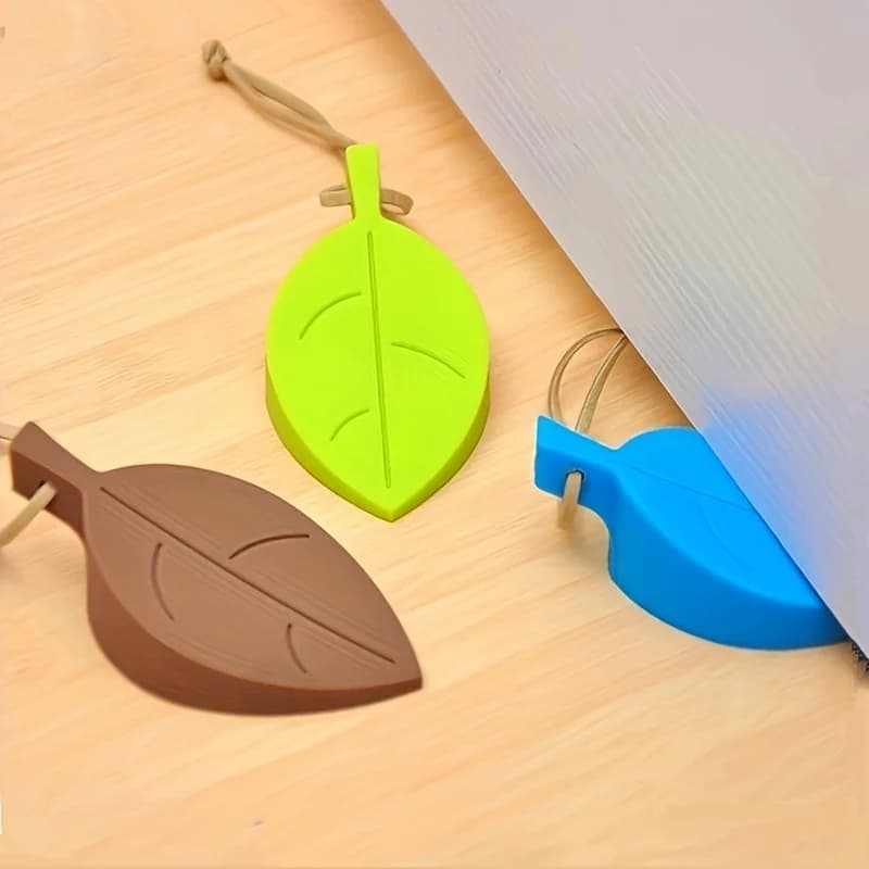 Fermaporta in gomma siliconica a forma di foglia, blocco porta, protezione anti-piega mani per bambini, blocco di sicurezza per hotel, blocco porta a sospensione