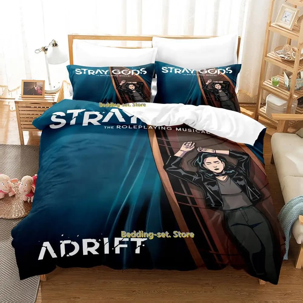 Gioco Stray Gods Il set di biancheria da letto musicale di ruolo Cartoon Anime set di tre pezzi Set copripiumino per camera da letto per bambini adulti