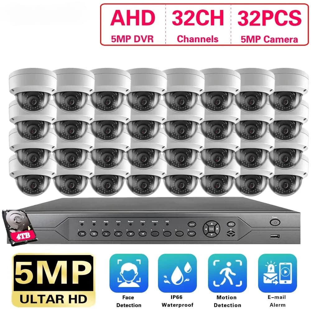 H.265 32CH AHD 5mp DVR Kit 32 channels DVR HD 5MP 1920P CCTV Security System Outdoor Waterproof CCTV Video Security Kit