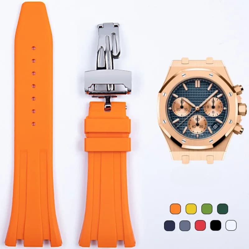 Seiko per Ap Royal Oak cinturino orologio in silicone arancione verde blu 15400/26331/15500 impermeabile uomo donna cinturini in gomma 27mm 28MM