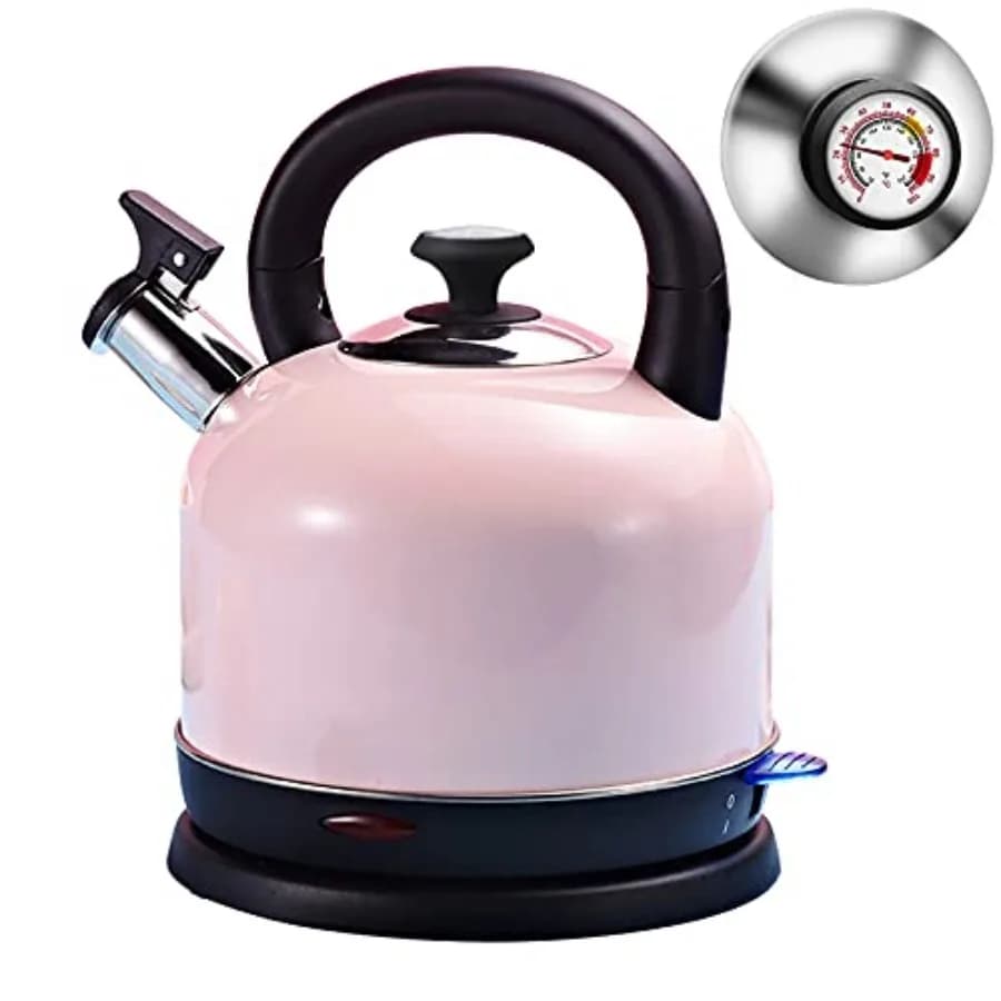 Bollitore Elettrico con Display Temperatura 2L in Acciaio Inox, Termometro Integrato per Tè e Caffè, 1200W, Spegnimento Automatico, Boil-D
