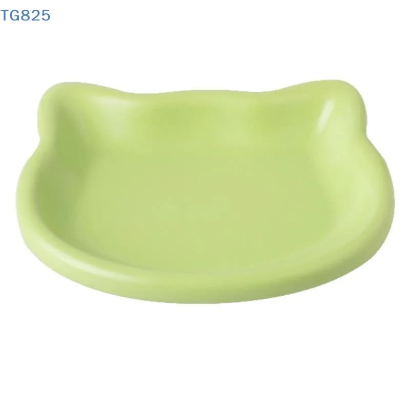 【AN】1PC Cat-Shaped Pet Bowls Pastel Color Cute Animal Design Non-Slip Pet Food Dish Ideal For Cats Trendy Pet Accessory For Home
