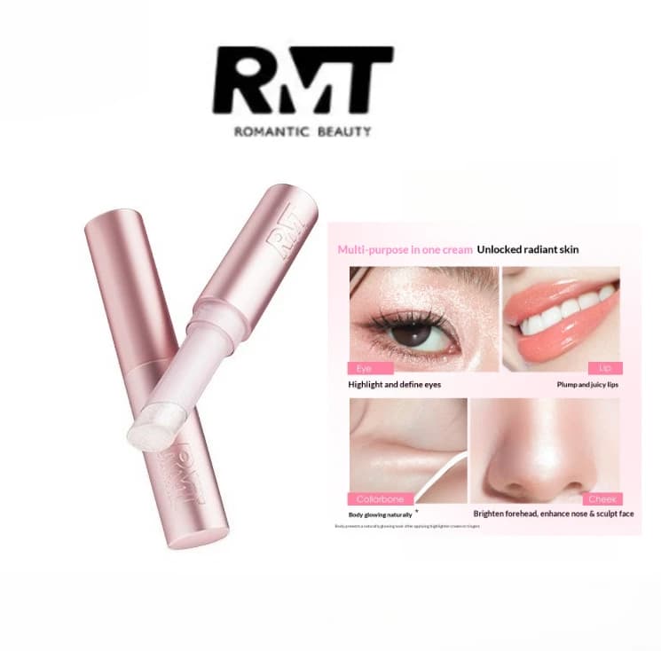 Stick illuminante multifunzione RMT, ombretto in gel, stick illuminante, lucidalabbra volumizzante e a lunga durata, gloss idratante multifunzione