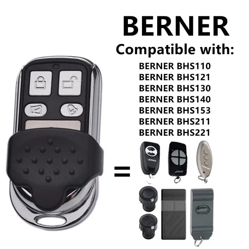 BERNER BHS 110 140 Cancello del garage Apri telecomando Comando 868 MHz Cancello telecomando Barriera Portachiavi