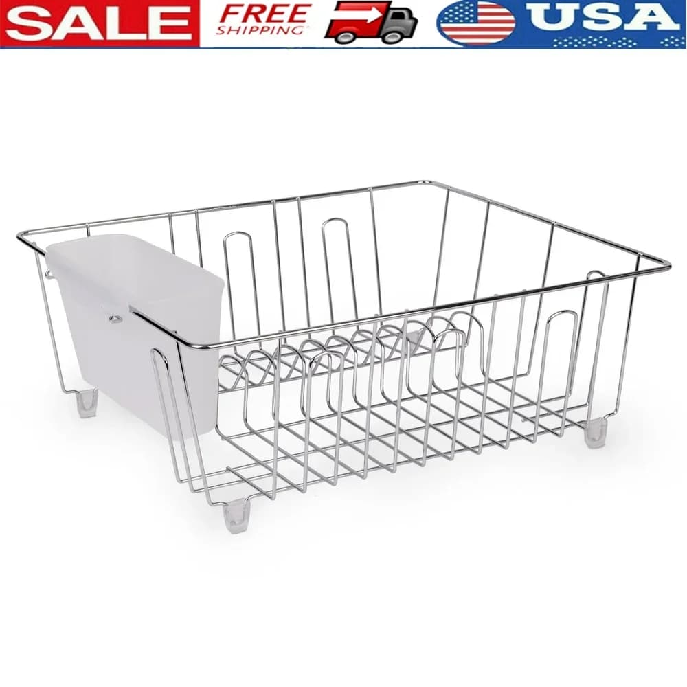 Small metal wire cutters, kitchen organizer with cup for cutlery, compact scolapiatti, stainless steel drying and storage