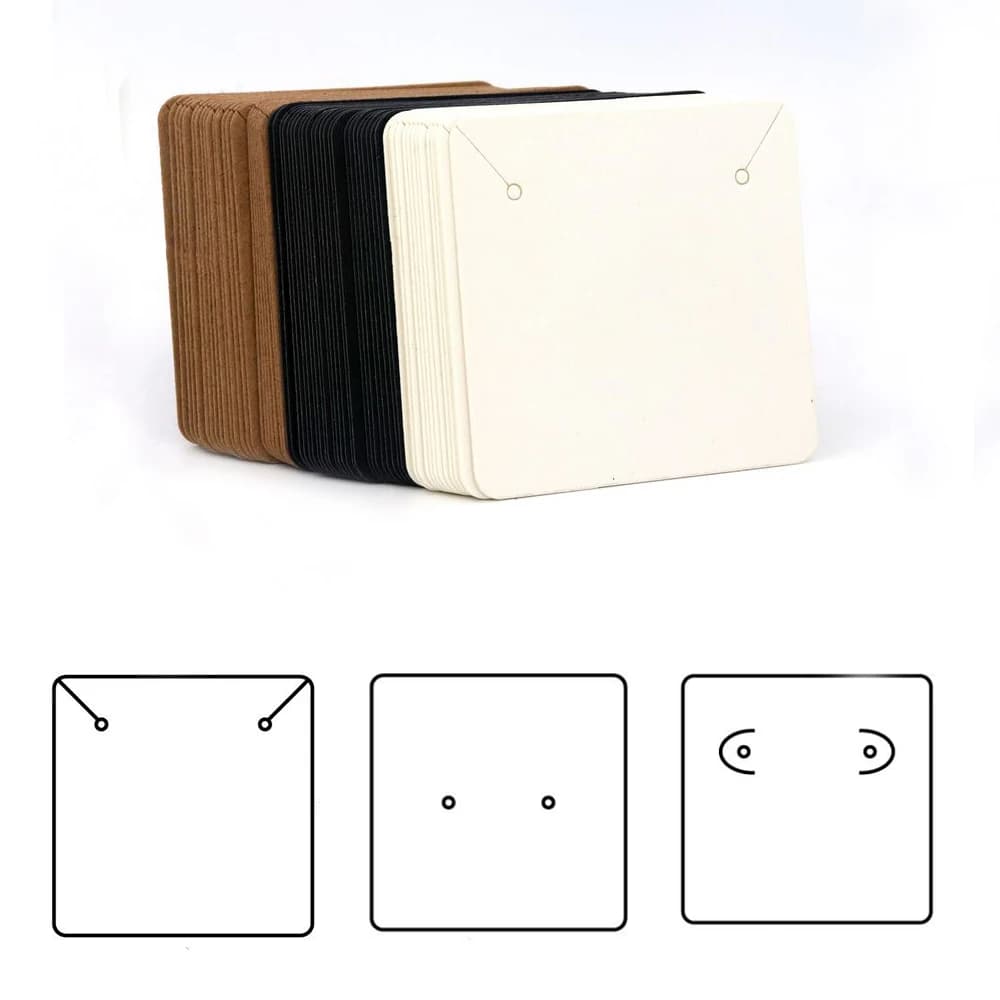 50 pezzi 5x5 cm etichette quadrate vuote etichette orecchini porta collana pacchetti di carte gioielli per piccole imprese accessori fai da te forniture