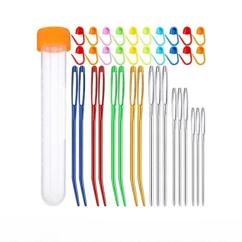 Punta piegata arazzo aghi filato per maglieria aghi per tessitura curva occhio grande ago piegato per maglieria accessori per cucire fai da te all'uncinetto