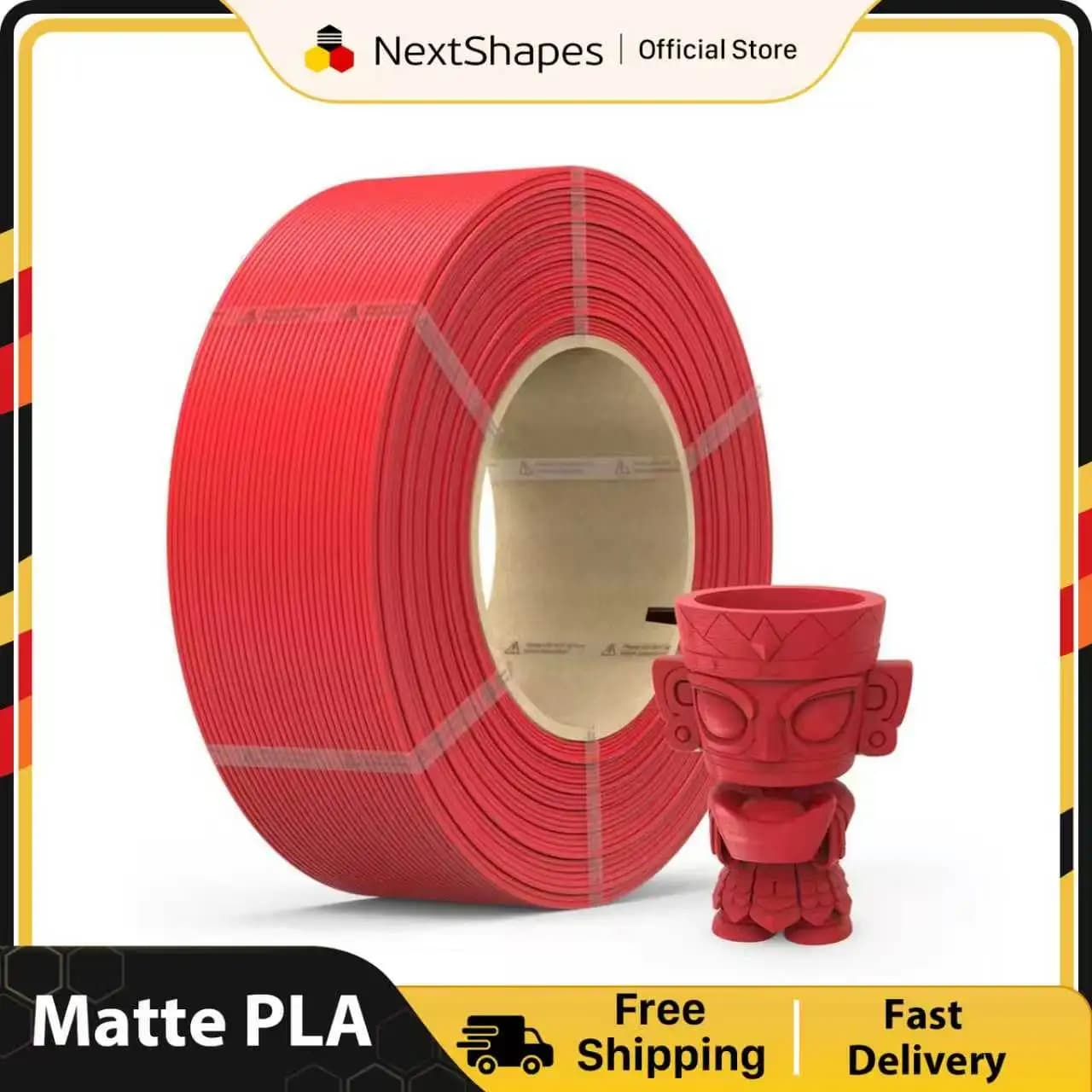 NextShapes 3D Matte PLA Printer Filament 1KG 1.75mm Neatly Wound PLA Filament with Matte Finish Print with 99% FDM 3D Printer