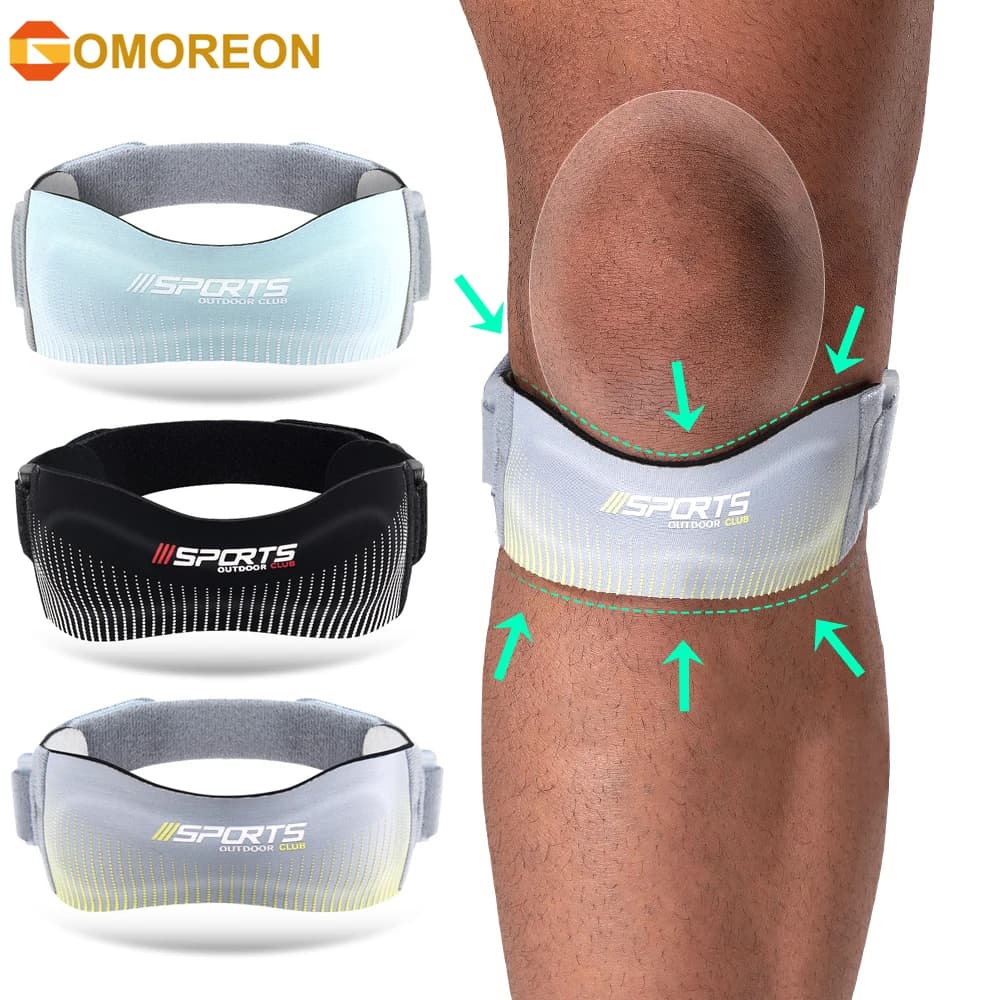 Ginocchiera rotulea da 1 pezzo: supporto per ginocchio per corsa, escursionismo, basket, ginocchiera, stabilizzatore tendine rotuleo con cinturino regolabile