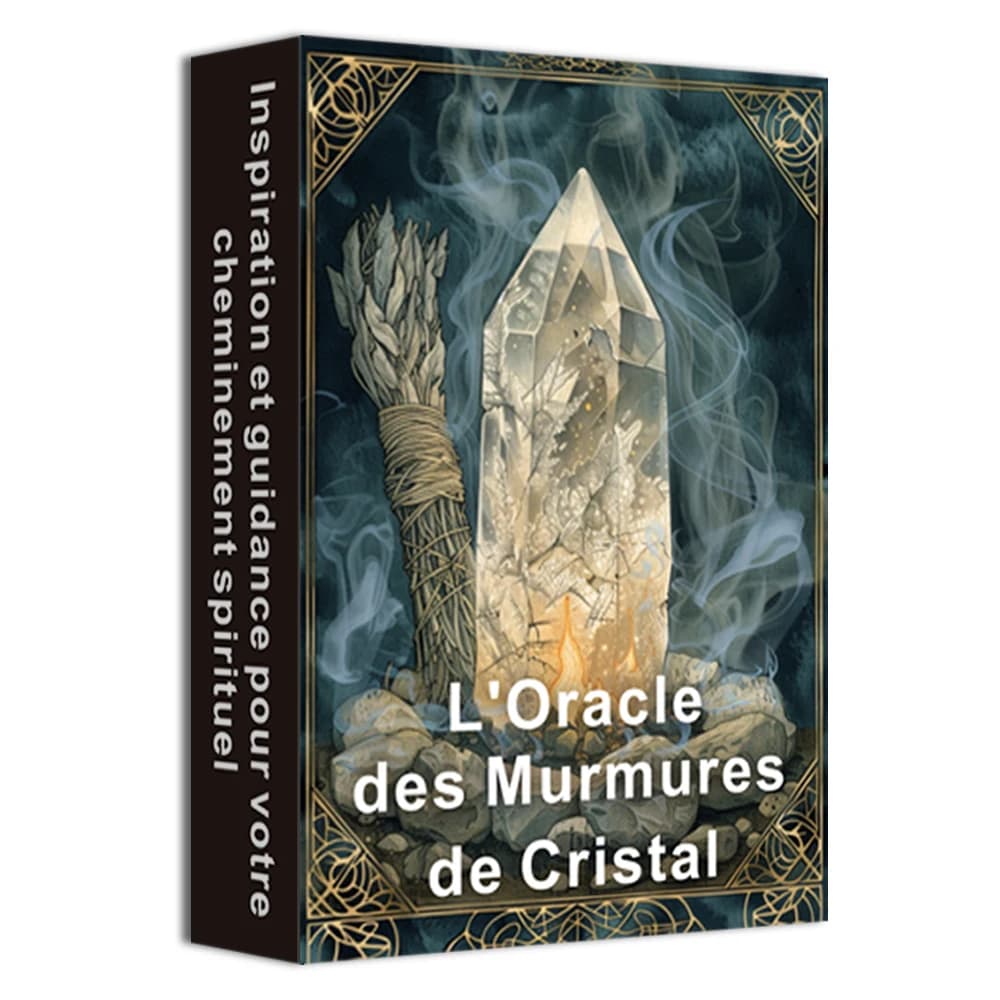 Carte Oracle originali francesi, Whisper of Crystals, 44 carte per la riflessione e la crescita personale, giochi di carte, carte dei Tarocchi, 12*8 cm, 14+