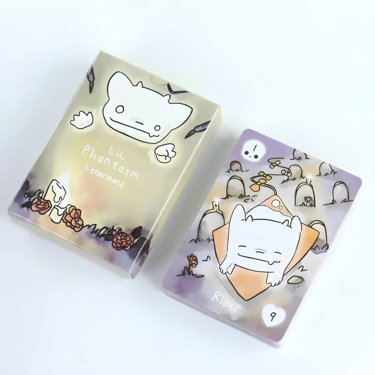 Lil Phantasm Lenormand Deck 9*6.5cm Cute Ghost-Themed 36-Card Oracle Unique Artistic Fortune Telling Cards