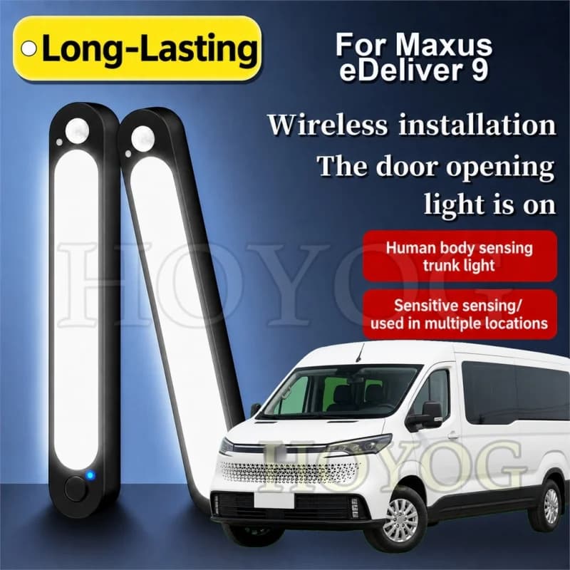 For Maxus eDeliver 9 2020-2026 Car Boot Light LED Lamp Motion Sensor Magnetic Stick On Trunk Cargo Light Van Interior Cabin