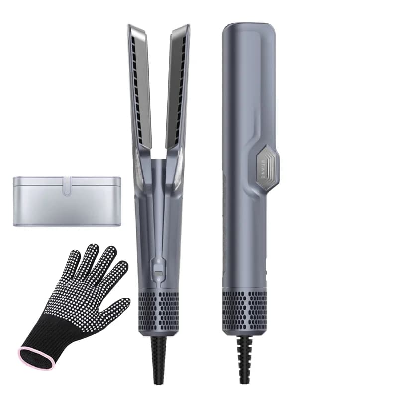 Asciugacapelli e piastra per capelli HT01/HS06 Ferro da stiro elettrico 2 in 1 blu/rame con display LCD Nuova versione