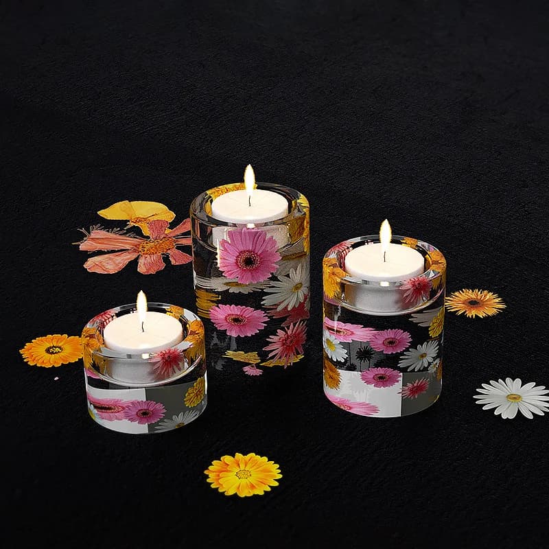 diy cylindrical candlestick silicone mold for tea lamp epoxy resin casting home decor & wedding party favors clay mold