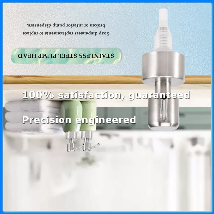 5Pcs Stainless Steel Soap Pump Replacement 28 Teeth Metal Bottle Nozzles Lotion Dispenser Head-A69M