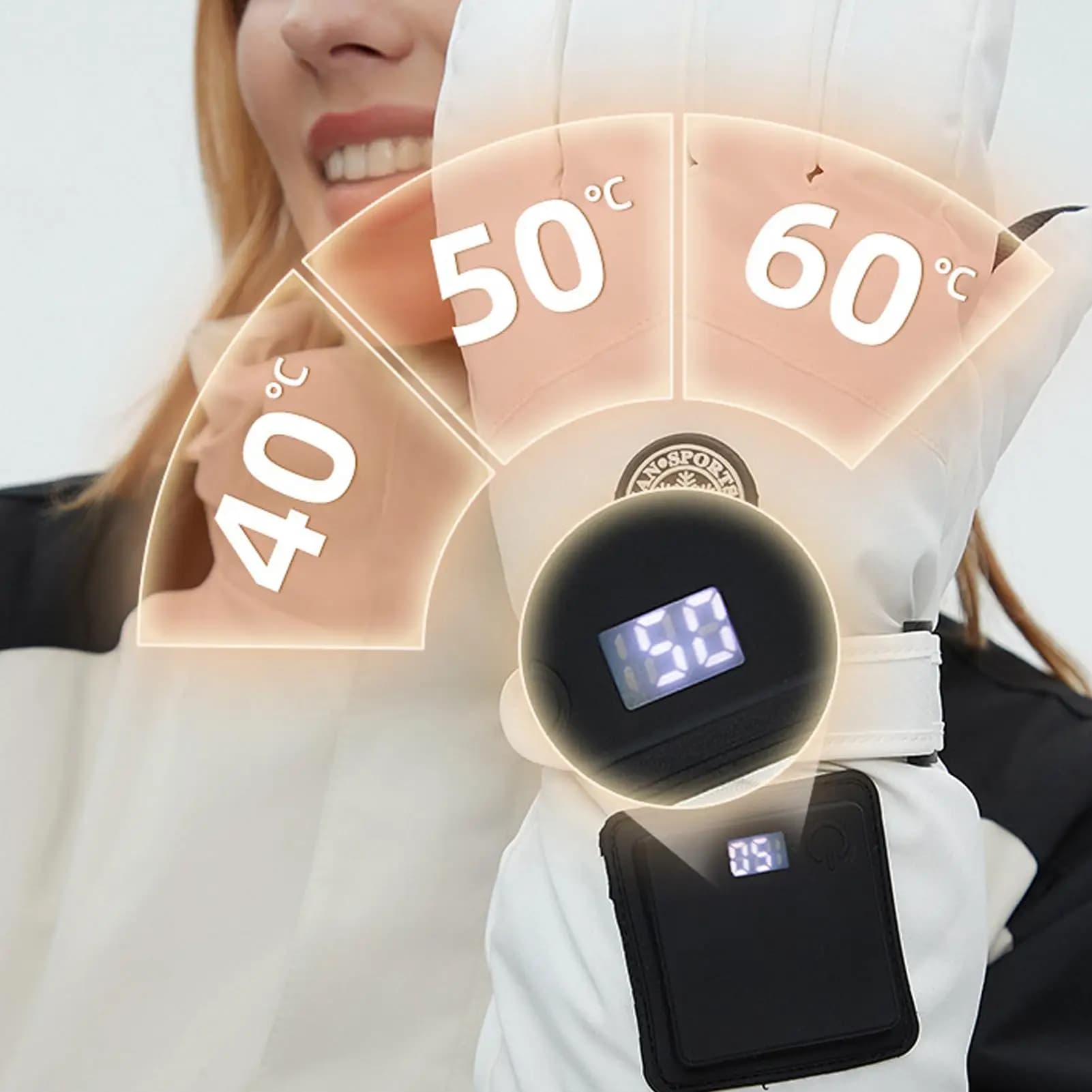 Guanti riscaldanti elettrici alimentati a batteria Mantieni caldi Guanti touch screen Inverno all'aperto Mantieni caldo l'attrezzatura da moto per lo sci