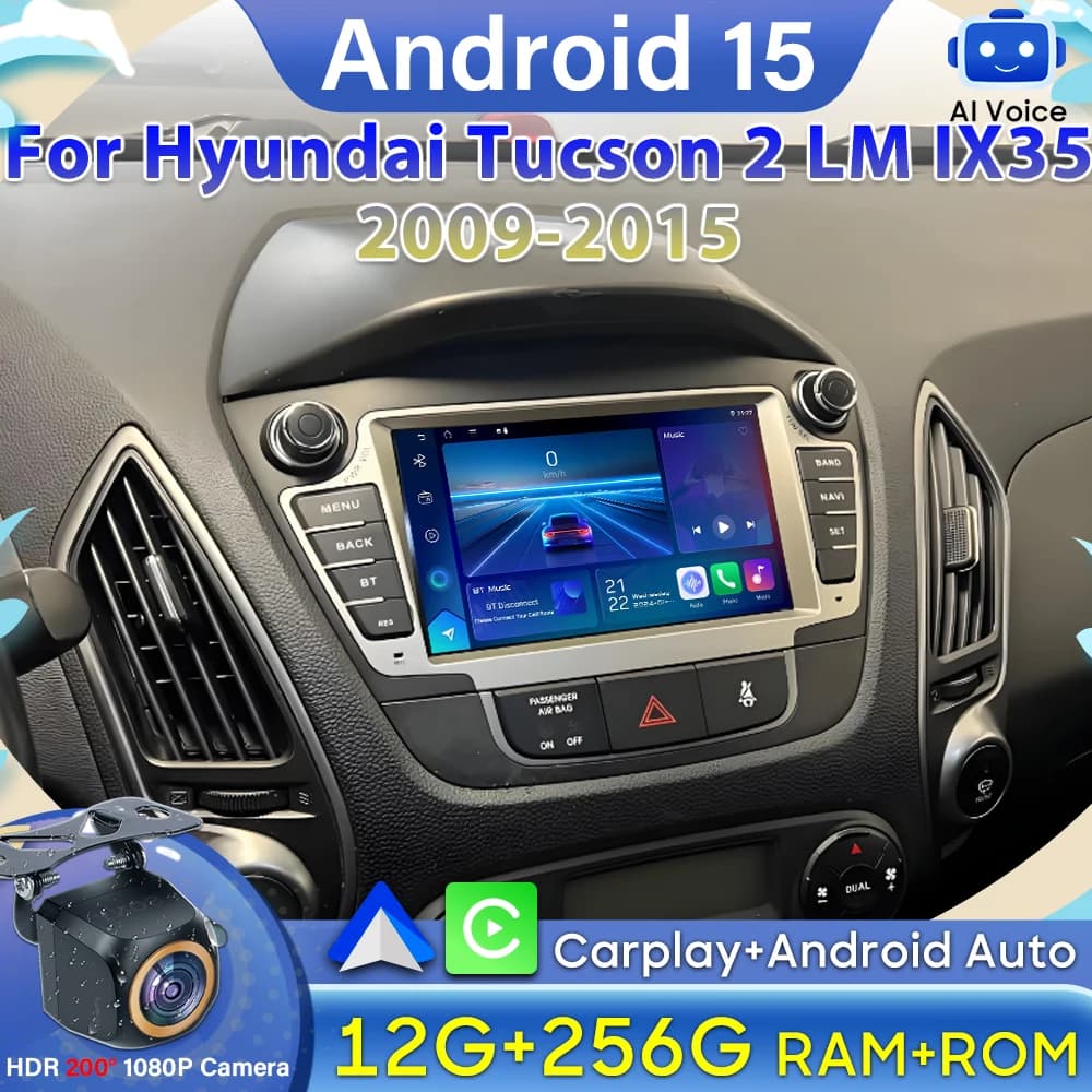Auto Radio Android 15 Auto For Hyundai Tucson 2 LM IX35 2009-2015 Multimedia Dash Cam Screen Reader Navigation Head Unit No DVD