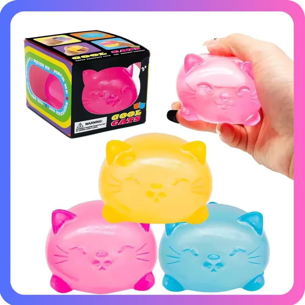 Mini Giocattolo Antistress a Forma di Gatto in Maltosio, Inodore, Non Tossico, Divertente, per Alleviare la Pressione, per Adulti e Studenti
