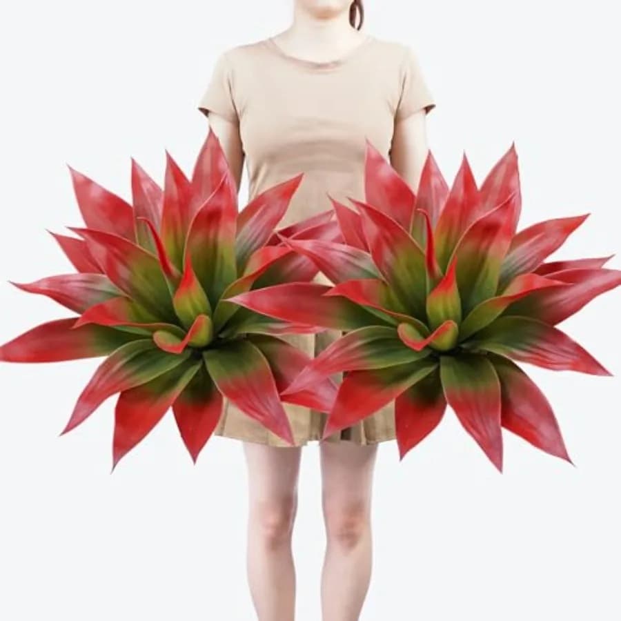Piante di Agave Artificiali Grandi, Resistenti ai Raggi UV, per Decorazioni Interne ed Esterne, Piante Tropicali Succulente