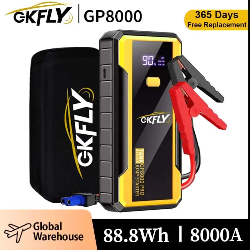 GKFLY Power Bank 24000mAh Portable Emergency Starter Car Charger 8000A 12V Automatic Emergency Starter Device