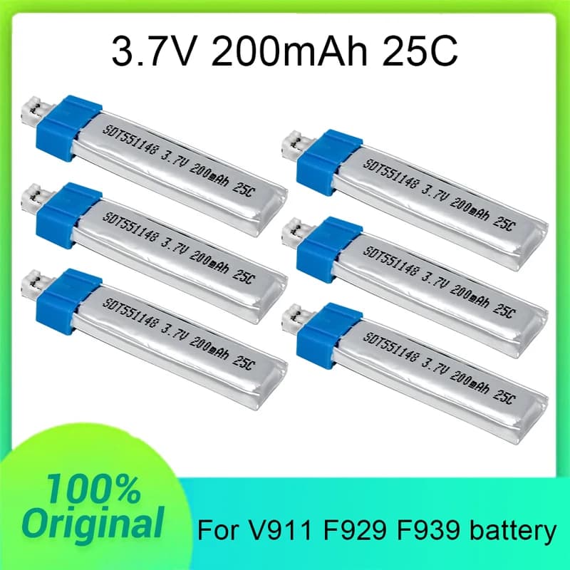 Battery upgraded version for helicopter RC WLtoys V911 F929 F939 3.7V 200mAh 551148 Battery for charger V911 F929 F939
