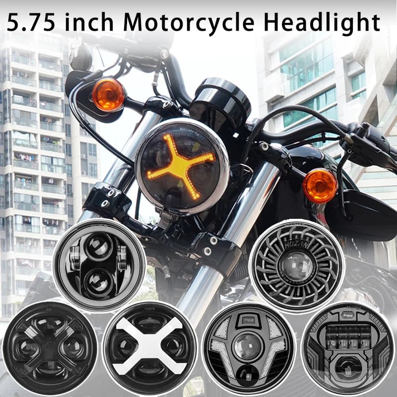 Faro principale per moto da 5,75 pollici, faro stile 5-3/4 X, compatibile con Harley 883 1200 X48 Scout e altro ancora!
