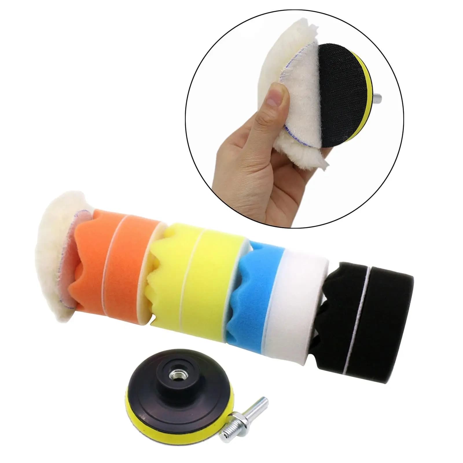 Kit di tamponi in spugna per lucidatura per ceratura automatica da 3"/4"/5" Lucidatore per auto da 3 pollici