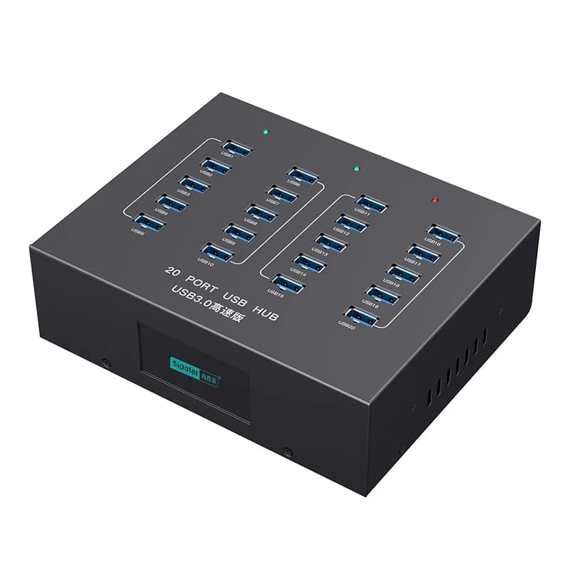 A-213P Sipolar Hub USB 3.0 a 20 Porte per Stazione di Ricarica Telefoni, Caricatore USB Intelligente