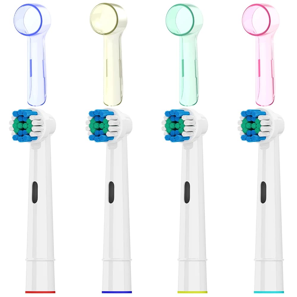 4 spare heads for toothbrush with dust cover, compatible with Oral B electric toothbrush, for 1000 7000 600
