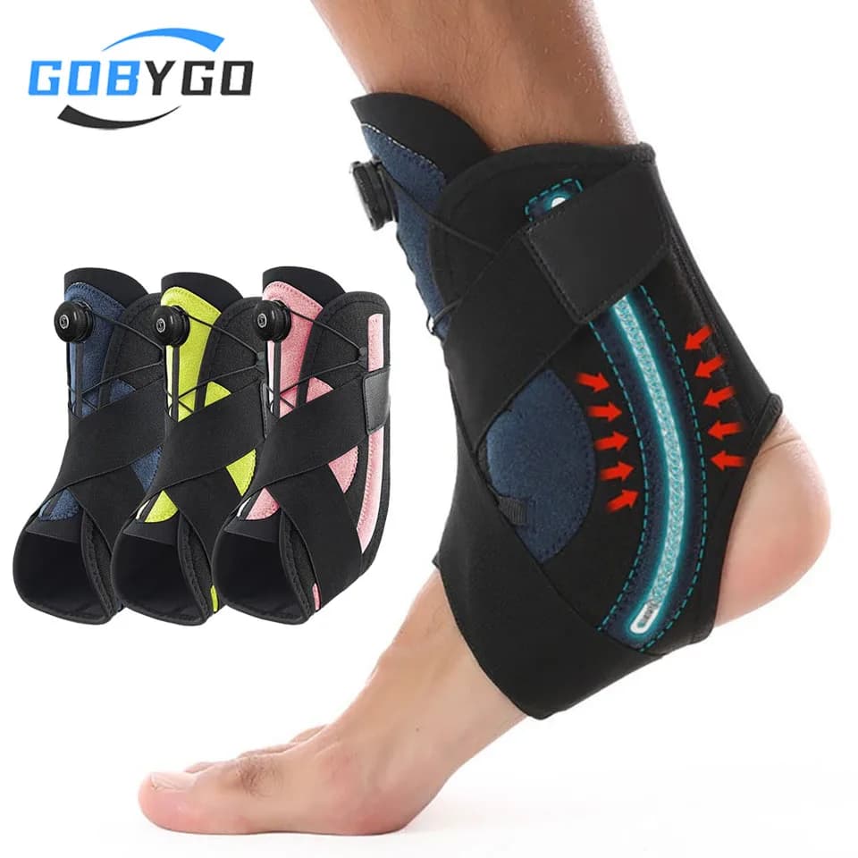 GOBYGO 1 pz Sport Protezioni per caviglie Supporto pressurizzato Riabilitazione fissa Protezioni per articolazioni Distorsione Recupero Uomo Donna Unisex