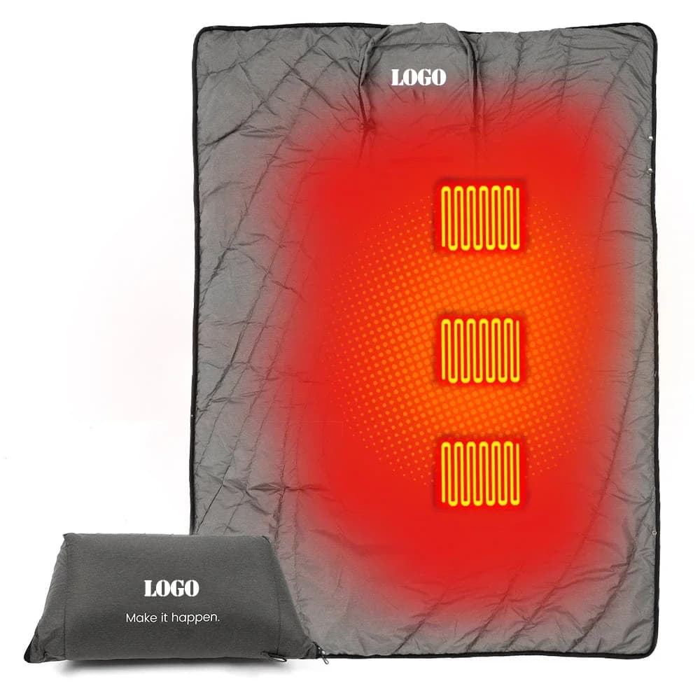 Coperta da campeggio per escursionismo riscaldata a batteria ricaricabile con riscaldamento rapido impermeabile da 2 minuti termico esterno