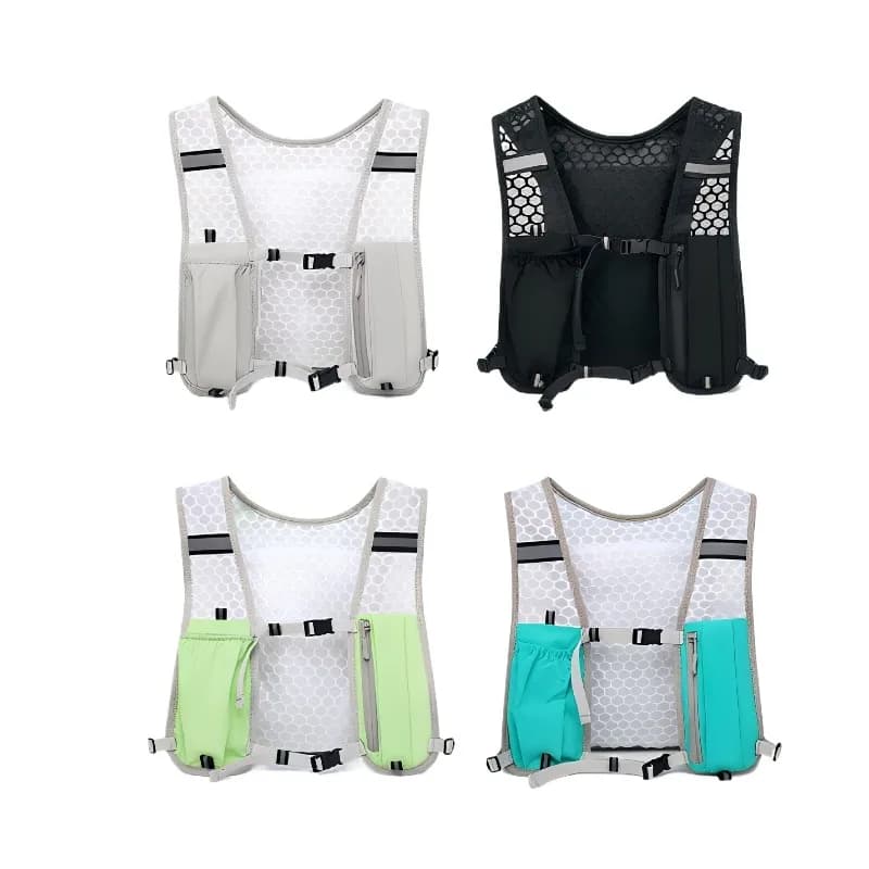 Outdoor Running Water Bottle Storage Vest Reflective Hydration Water Chest Pack Lightweight Running Vest with Phone Holder Vest