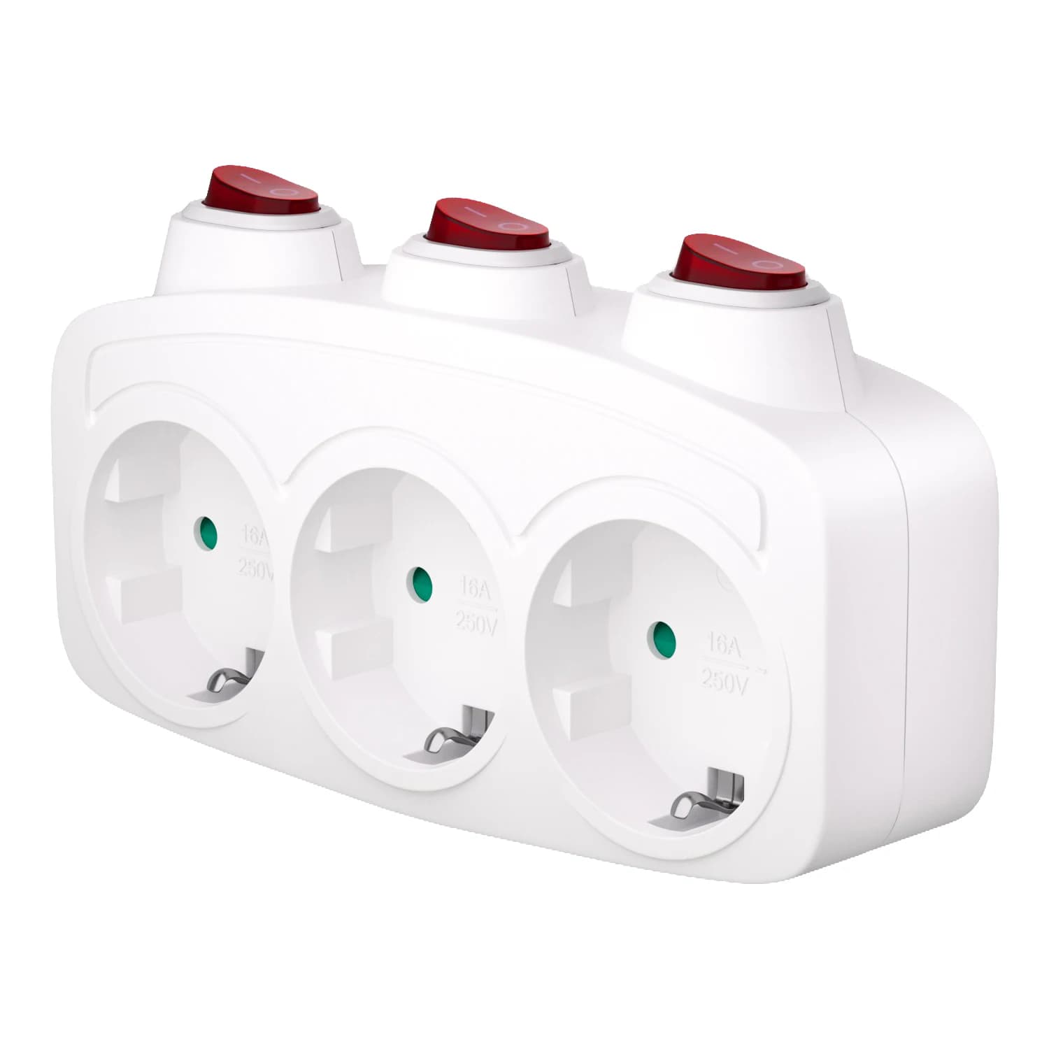 Adattatore a 3 prese con interruttore, adattatore a 3 prese, presa multipresa con interruttore, distributore prese