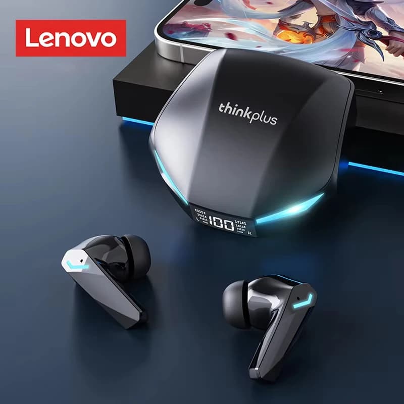 Lenovo Upgrade XT53 Bluetooth 5.4 Wireless Headphones with Digital LED Display, Low Latency Gaming Headphones, Long Battery Life