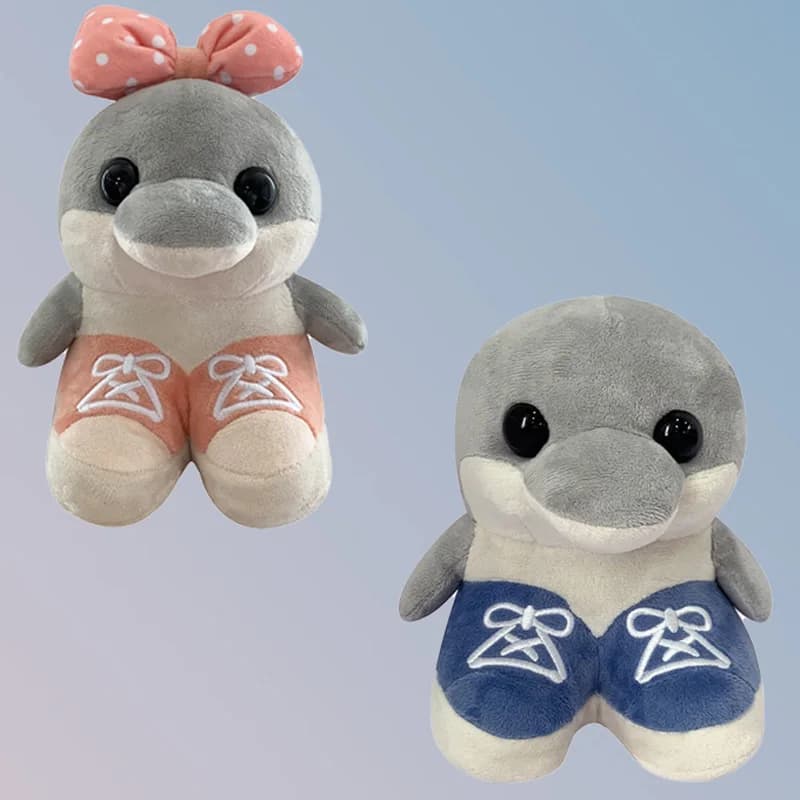 Carino Tralalero Tralala Rosa Blu Delfini Tung Tung Peluche Giocattolo Realistico Divertente Squisito Cuscino di Tiro Ornamento Regali Per I Bambini