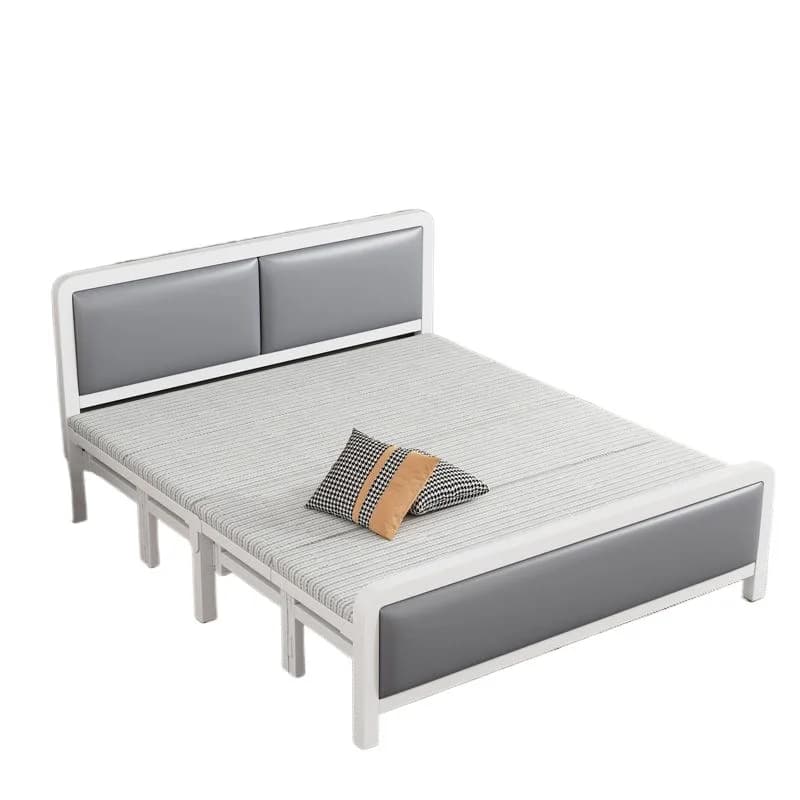 Letto pieghevole per casa con struttura in ferro, letto singolo per pausa pranzo, letto matrimoniale portatile per casa in affitto, letto semplice con telaio in ferro e piano rigido, economico