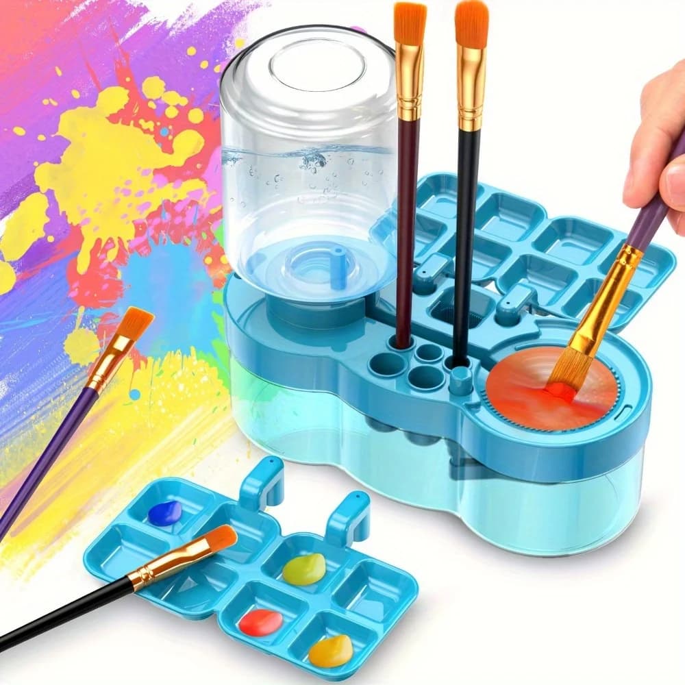 Artist Paint Brush Washer Portable Brush Cleaner Tool With Palette Pen Slot For Watercolor Acrylic Painting DIY Art Craft